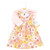 Hudson Baby Cotton Dress and Cardigan Set, Peach Love And Flowers