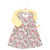Hudson Baby Cotton Dress and Cardigan Set, Pink Yellow Pretty Floral