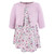 Hudson Baby Cotton Dress and Cardigan Set, Pink Purple Pretty Floral