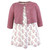 Hudson Baby Cotton Dress and Cardigan Set, Plum Wildflower