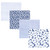 Hudson Baby Cotton Flannel Receiving Blankets, Blue Cosmos
