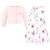 Hudson Baby Cotton Dress and Cardigan Set, Butterfly Floral