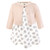 Hudson Baby Cotton Dress and Cardigan Set, Neutral Daisy