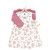 Hudson Baby Cotton Dress and Cardigan Set, Mauve Sage Rose