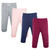 Hudson Baby Cotton Pants and Leggings, Burgundy Pink Navy