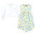 Hudson Baby Cotton Dress and Cardigan Set, Blue Lemons