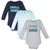 Hudson Baby Cotton Long-Sleeve Bodysuits 3-Pack, Little Dude Dino