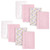 Luvable Friends Cotton Flannel Burp Cloths, Pink Polka Dots 8Pack