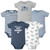 Hudson Baby Cotton Bodysuits 5-Pack, Blue Elephant Peanut