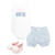 Hudson Baby Cotton Bodysuit, Shorts and Shoe Set, Blue Ditsy Cutie