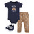 Hudson Baby Unisex Baby Cotton Bodysuit, Pant and Shoe Set, Mvp Football