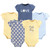 Hudson Baby Unisex Baby Cotton Bodysuits 5-Pack, Blue Yellow Daisy