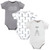 Hudson Baby Unisex Baby Cotton Bodysuits 3-Pack, Modern Zebra