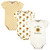 Hudson Baby Unisex Baby Cotton Bodysuits 3-Pack, Sunshine Sunflower