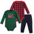 Hudson Baby Unisex Baby Cotton Bodysuit and Pant Set, Christmas Train