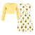 Hudson Baby Baby Girls Cotton Dress and Cardigan Set, Sunshine Sunflower