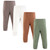 Hudson Baby Unisex Baby Cotton Pants and Leggings 4-Pack, Sage Brown
