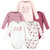 Hudson Baby Unisex Baby Cotton Long-Sleeve Bodysuits 5-Pack, Mauve Floral Love