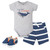 Hudson Baby Cotton Bodysuit, Shorts and Shoe Set, Big Dreams Whale