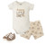 Hudson Baby Cotton Bodysuit, Shorts and Shoe Set, Happy Little One Safari