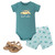 Hudson Baby Cotton Bodysuit, Shorts and Shoe Set, Surf Car Local Cutie