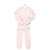 Hudson Baby Thermal Long Underwear 2pc Set, Soft Pink