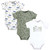 Hudson Baby Cotton Bodysuits 3-Pack, Wild Leaf Safari