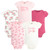 Hudson Baby Infant Girls Cotton Bodysuits 5-Pack, Roses And Bows