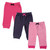 Luvable Friends Girl Toddler Tapered Ankle Pants, 3-Pack, Pink Stripes