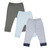 Luvable Friends Boy Baby Tapered Ankle Pants, 3-Pack, Blue/Gray