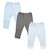 Luvable Friends Boy Toddler Tapered Ankle Pants, 3-Pack, Light Blue Stripes