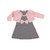 Hudson Baby Cotton Dress and Cardigan Set, Light Pink Black