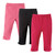 Hudson Baby Girl Toddler Leggings with Knotted Ankle Bows, 3-Pack, Pink & Black