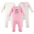 Hudson Baby Girl Union Suits/Coveralls, 3-Pack, Heart of Gold