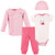 Luvable Friends Girl Preemie Pant, Bodysuit, Shirt, Cap, 4-Piece Set, Little Lady