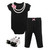 Little Treasure Girl Bodysuit, Pant and Shoes, 3-Piece Set, Pearls