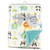 Luvable Friends Plush Blanket with Sherpa Back, Neutral Animals