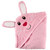 Hudson Baby Cotton Animal Face Hooded Towel, Pink Bunny