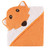 Luvable Friends Boy and Girl Animal Face Hooded Towel, Orange Fox