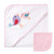 Luvable Friends Girl Hooded Towel with Washcloth, Pink Birds