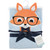 Hudson Baby Cotton Animal Face Hooded Towel, Nerdy Fox