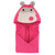 Hudson Baby Cotton Animal Face Hooded Towel, Pink Hippo
