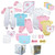 Luvable Friends Girl Shower Gift Cube, 24-Piece Set, Pink Elephant