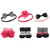 Hudson Baby Girl Headband and Socks Gift Set, 6-Piece, Pink and Black