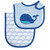 Luvable Friends Boy Bib and Burp Cloth, 2-Piece Set, Blue Whale