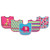 Luvable Friends Waterproof PEVA Bibs, Pink Giraffe