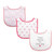 Luvable Friends Cotton Drooler Bibs with Fiber Filling, Girl Thank Heaven 3-Pack