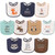 Hudson Baby Cotton Terry Drooler Bibs with Fiber Filling, Raccoon