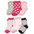 Luvable Friends Girl Crew Socks, 6-Pack, Hearts and Polka Dots