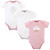 Hudson Baby Cotton Bodysuits 3-Pack, Pink Clouds